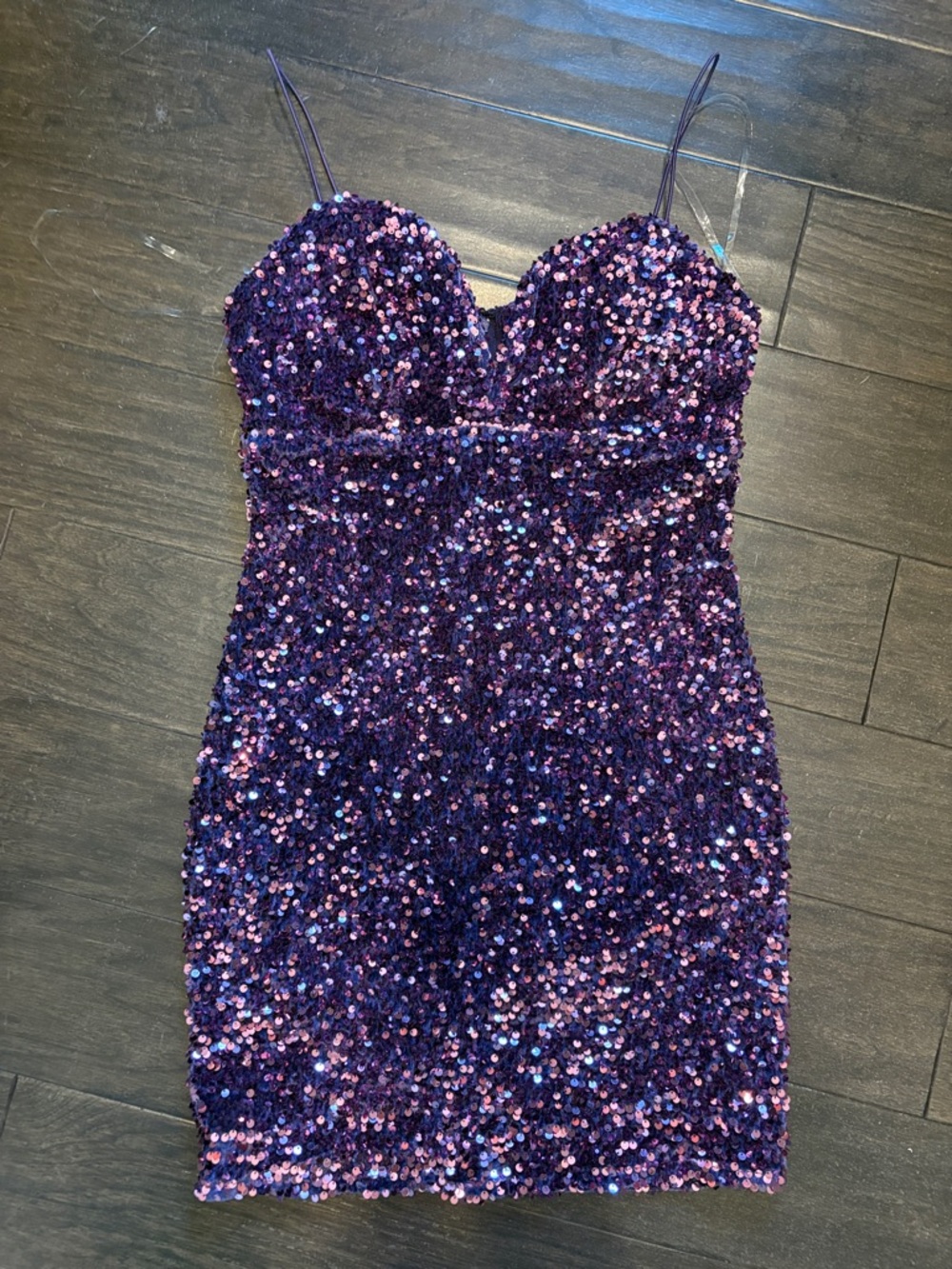 Purple Sequin Bodycon Mini Dress NWOT Size Medium
